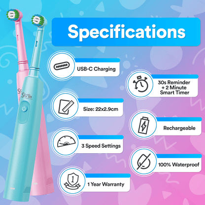 Kids Sonic Electric Toothbrush Attachment Heads - Pack of 4